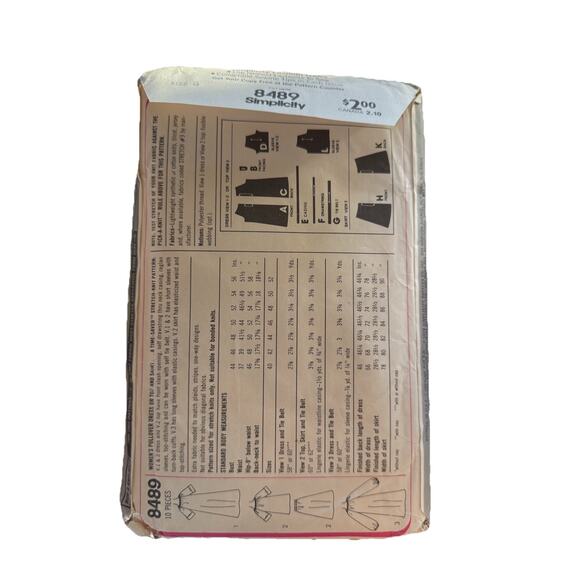 Vintage Simplicity 8489 Women’s Knit Dress & Top Pattern Size G (40–46) - Picture 2 of 3